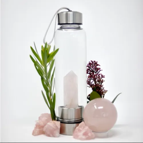 Pink crystals radiating soft energy